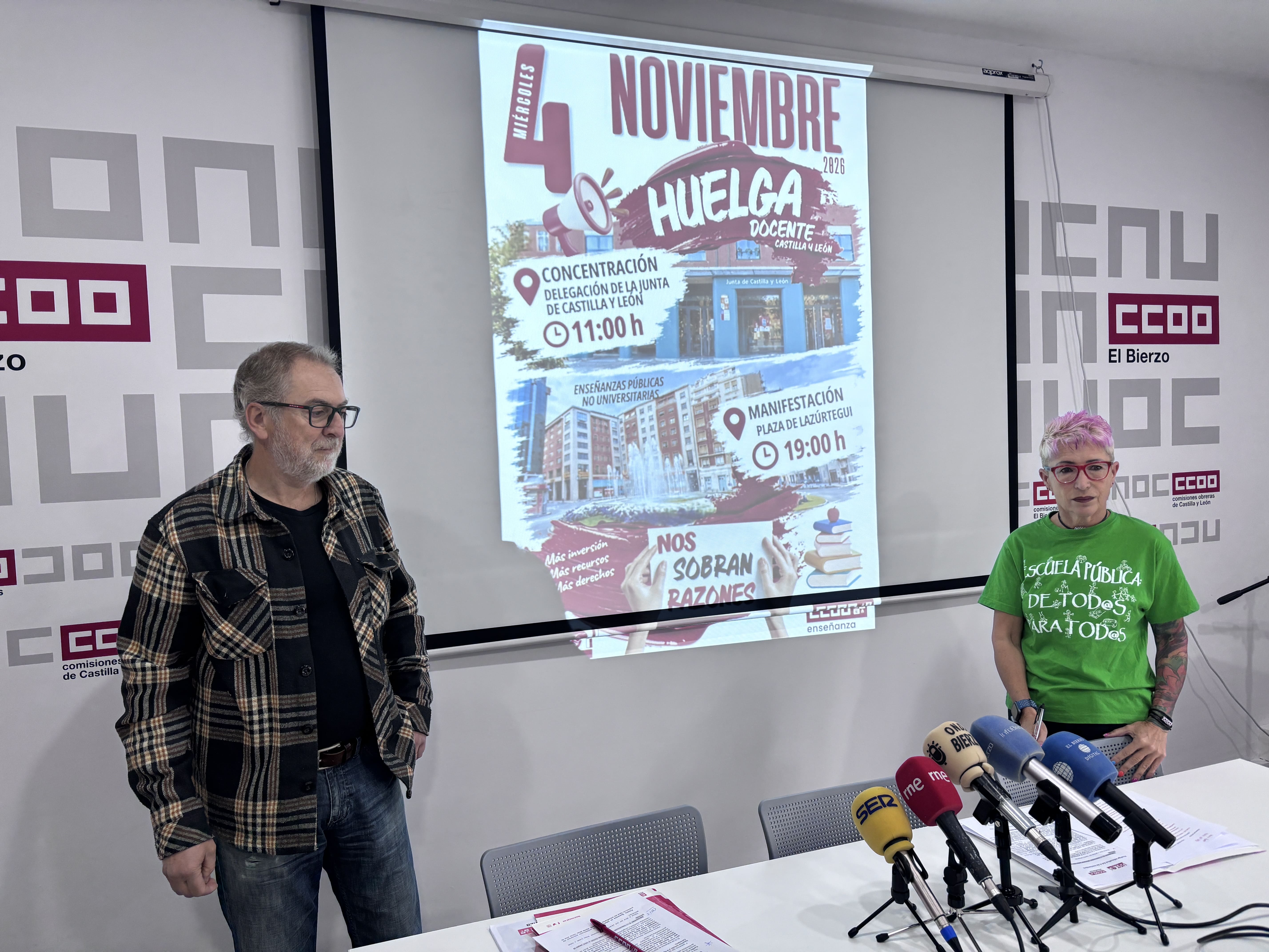 Presentación de la huelga docente convocada por UGT y CCOO. | JAVIER FERNÁNDEZ