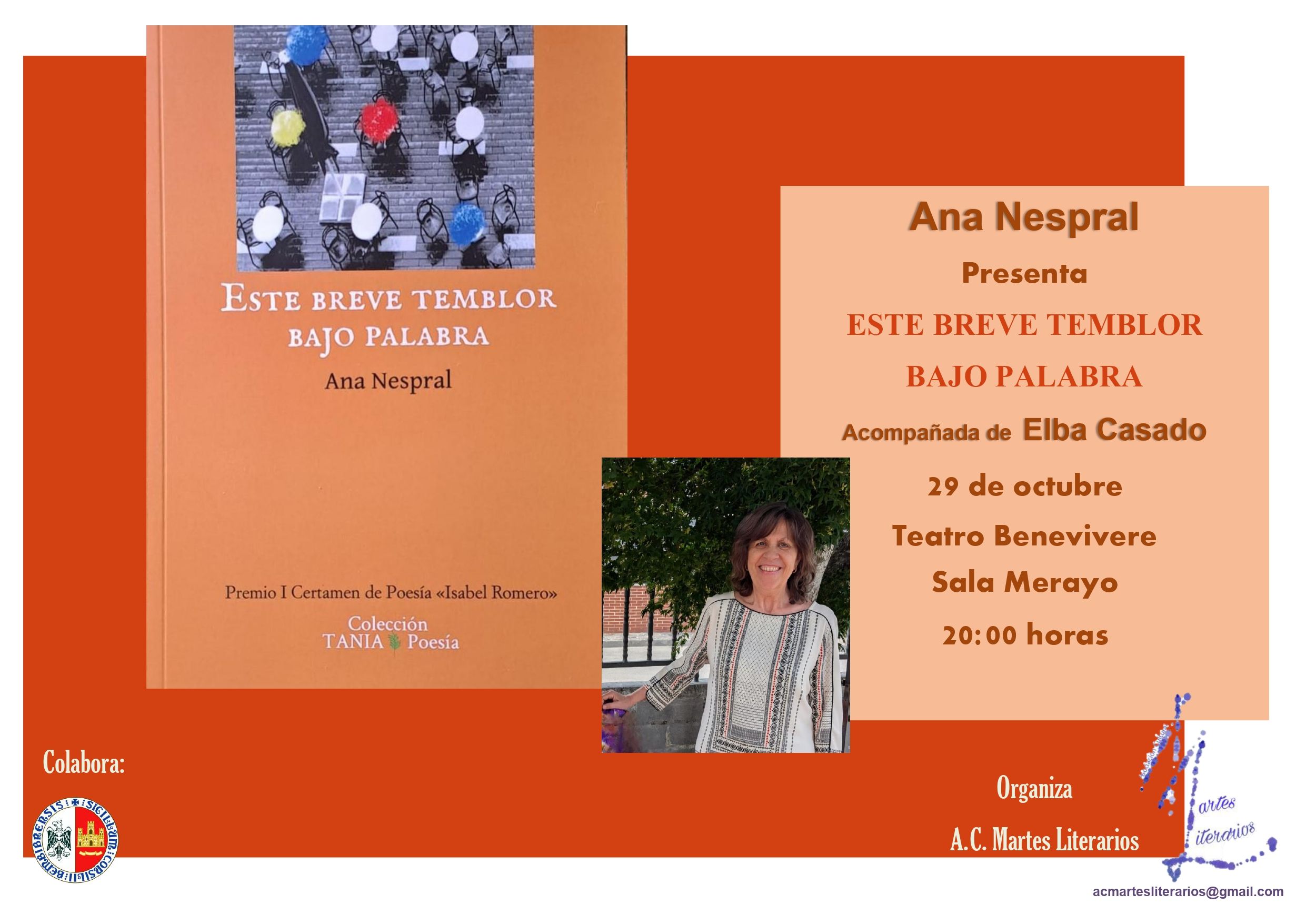 La escritora y poeta berciana Ana Nespral presentará este jueves 'Este breve temblor bajo palabra'.