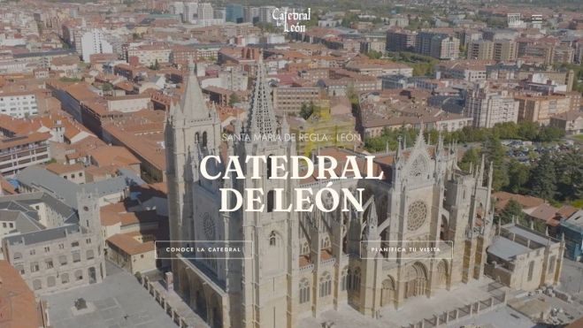 La portada de la nueva página web de la Catedral de León. La portada de la nueva página web de la Catedral de León.