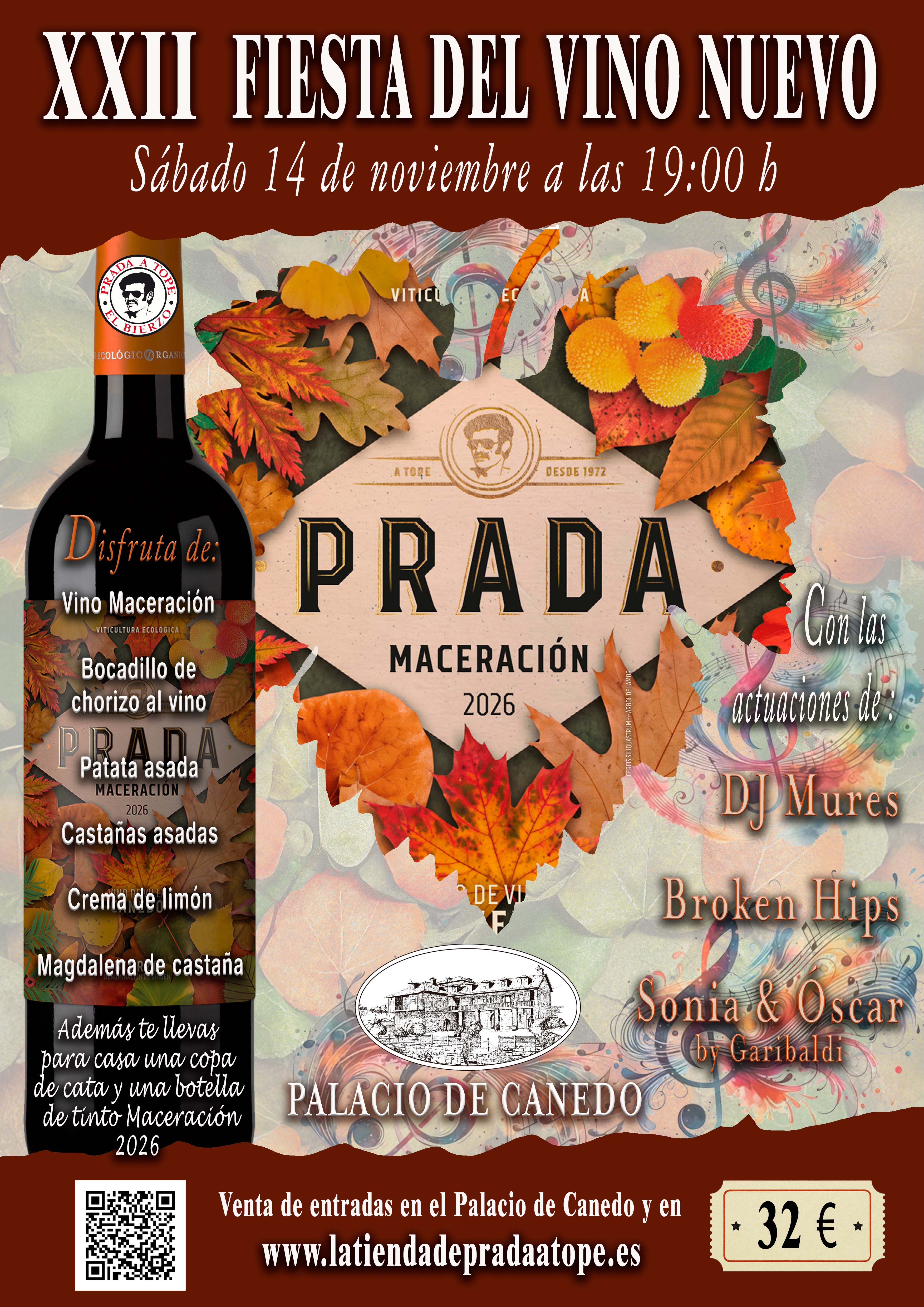 Cartel de la fiesta del vino maceración 2026.
