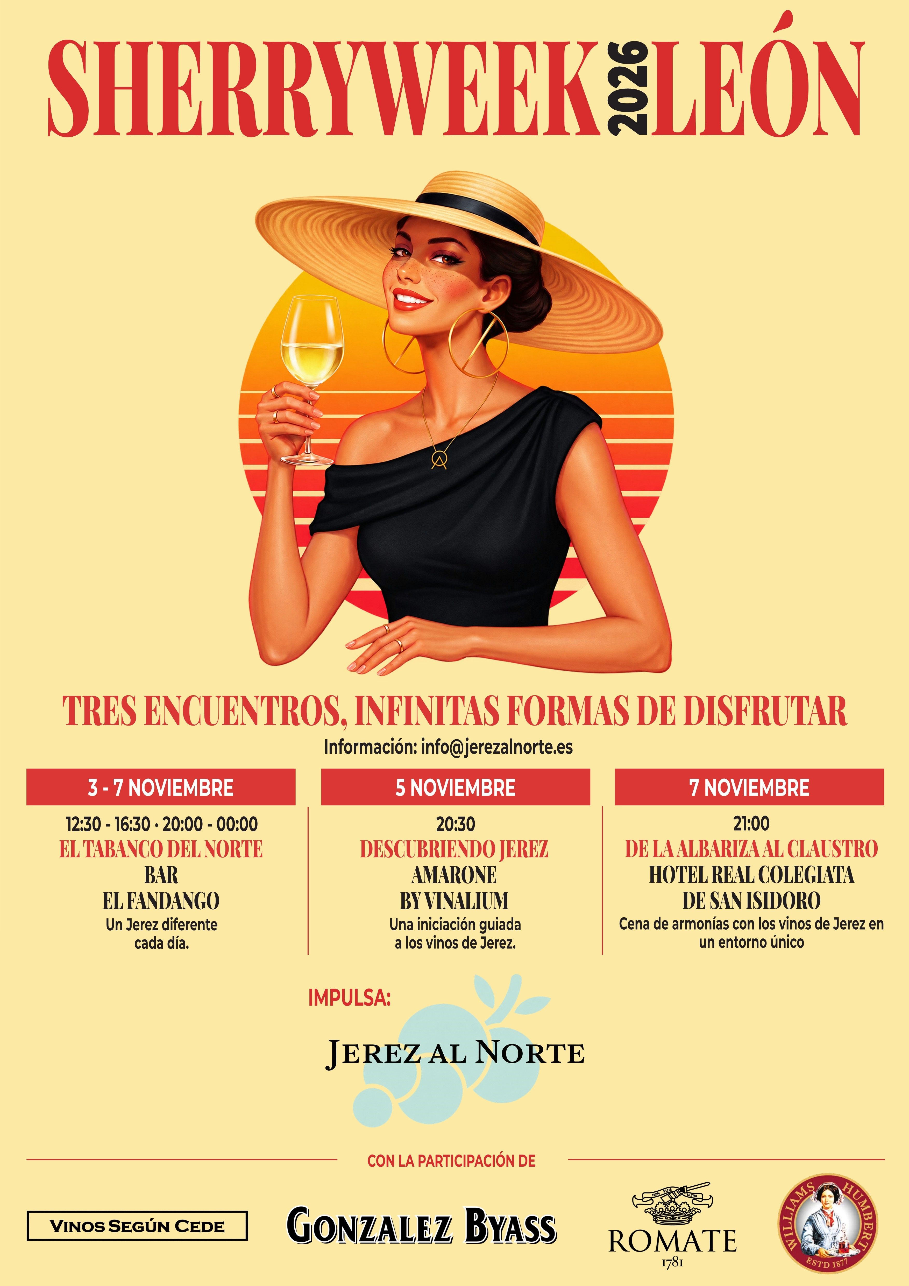 Cartel de la Sherry Week León dedicada a los vinos de Jerez.