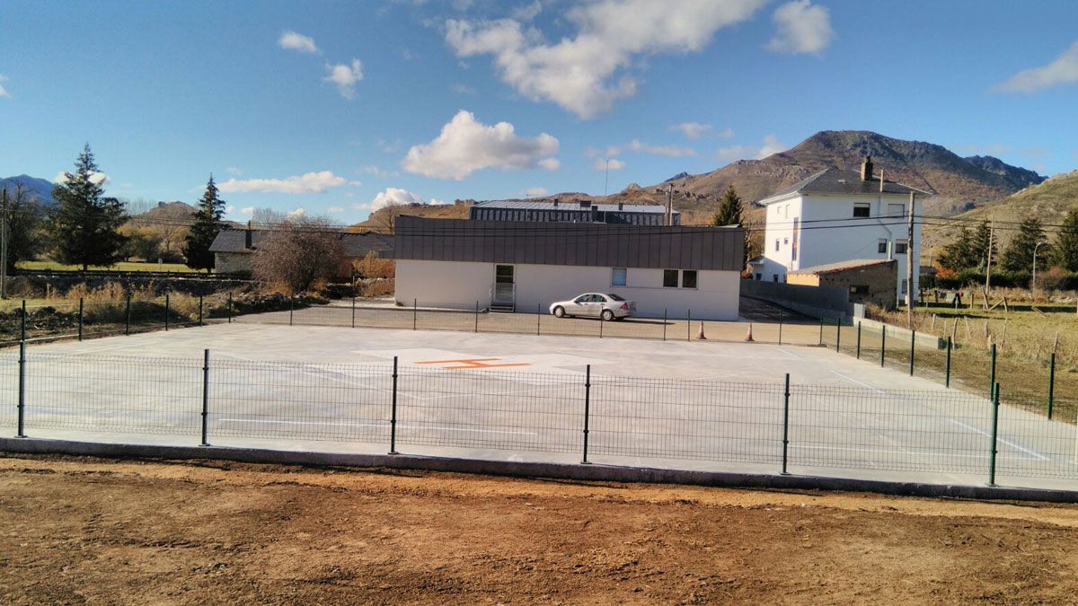 Imagen del helipuerto de San Emiliano, en la comarca de Babia, ya completamente terminado. | L.N.C.