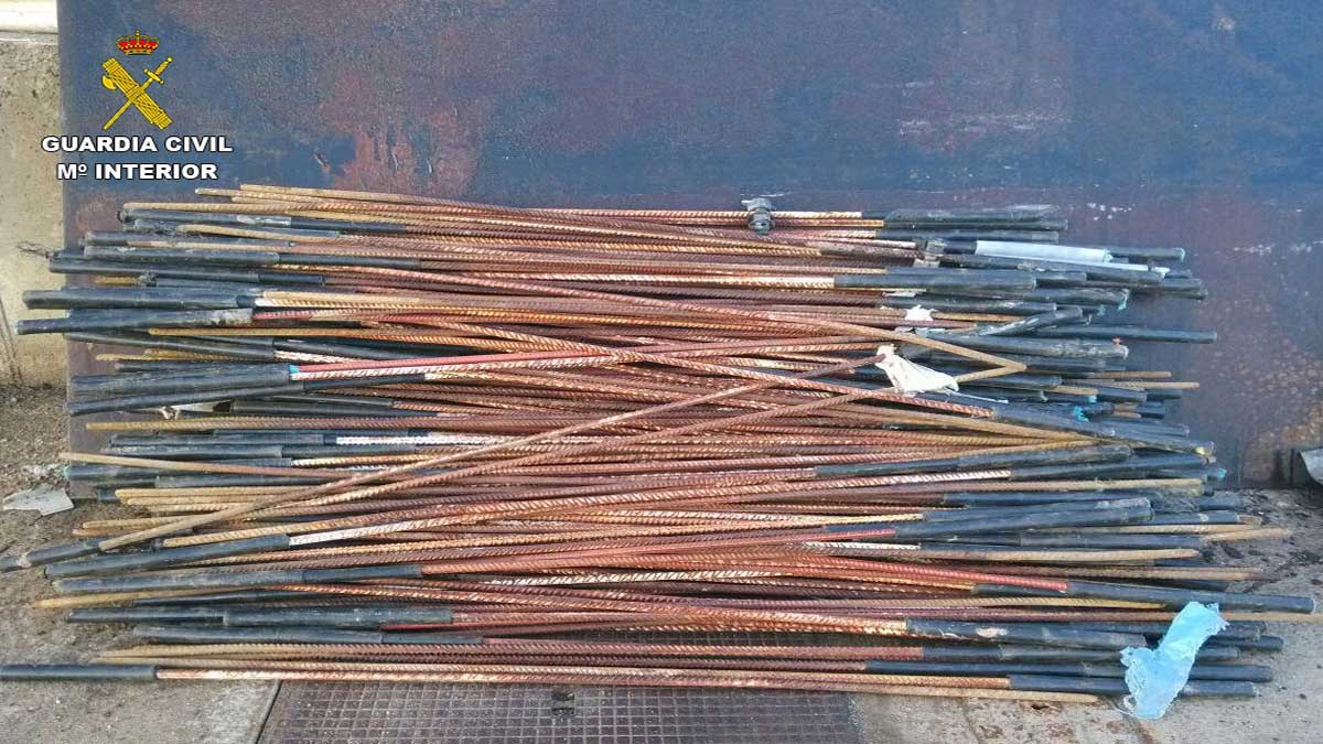 La Guarcia Civil recuperó 270 estacas metálicas