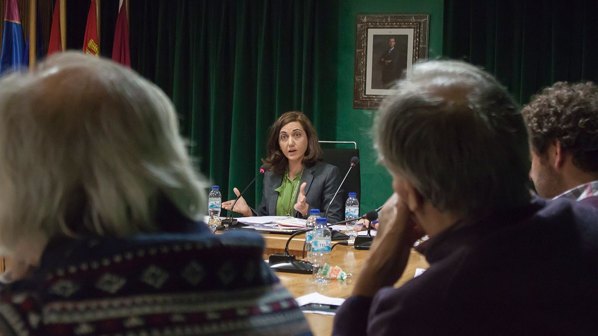 Alicia Gallego rebatiendo a la oposición su proyecto de presupuesto para 2017. | T.G.