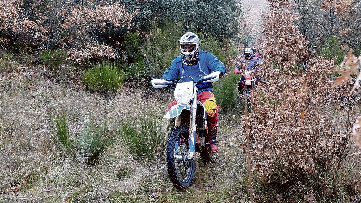 Los motoristas que dieron con el cuerpo de la mujer fallecida. | DANIEL MARTÍN