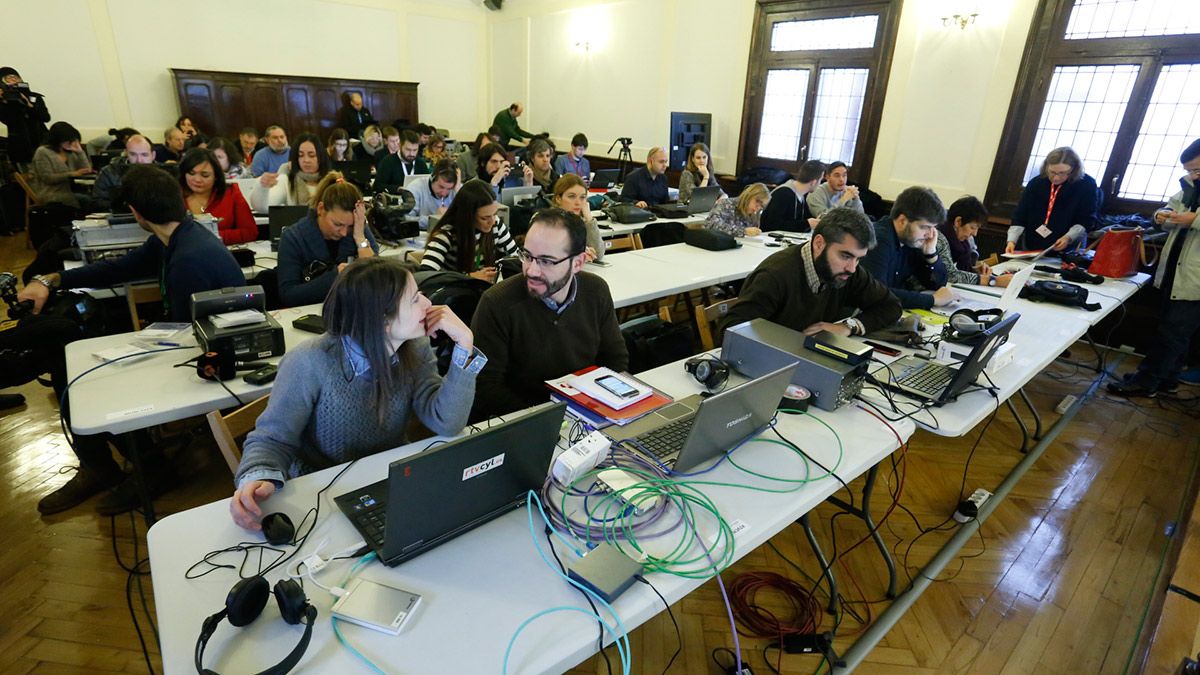 Una sala de prensa en una imagen de archivo. | ICAL