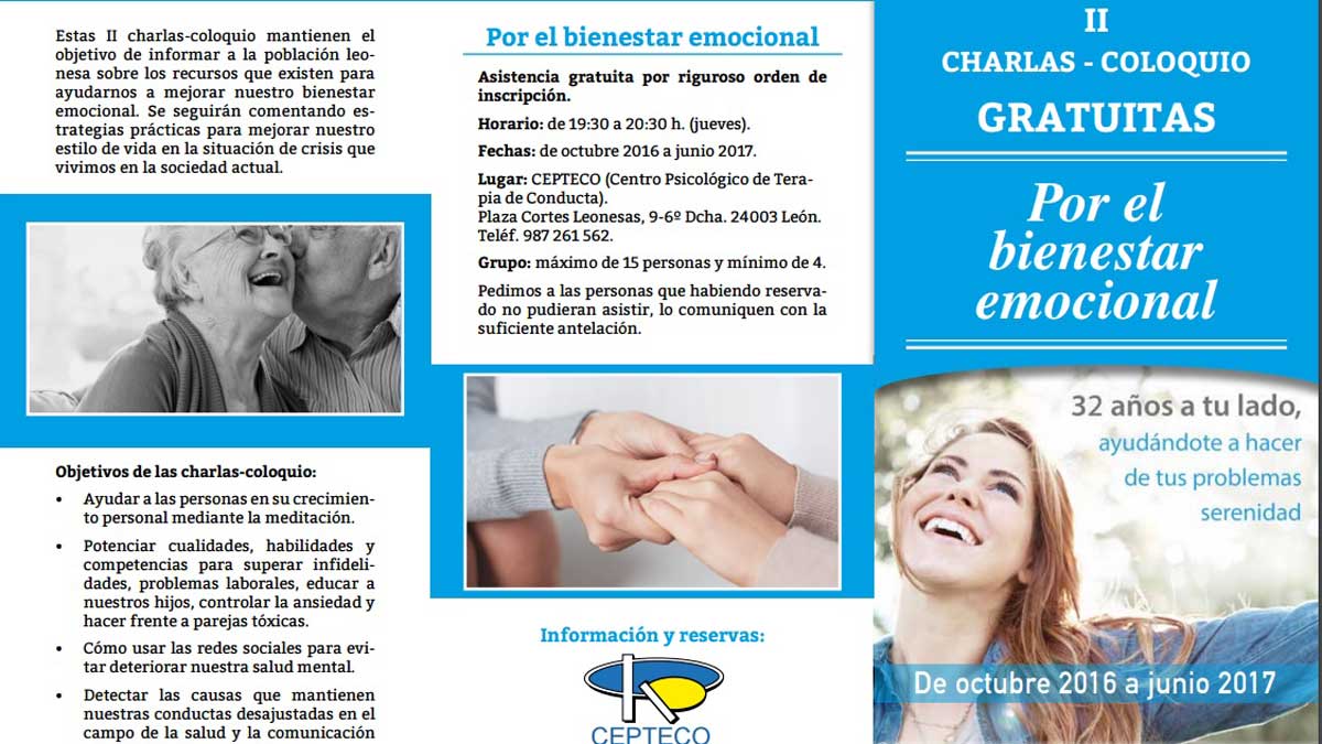 Parte del tríptico en el que se anuncia esta charla y otras similares. | L.N.C.