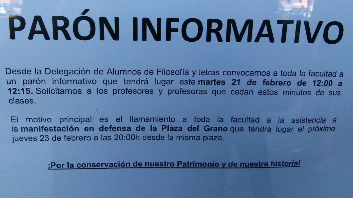 Uno de los carteles que se puede ver en la Facultad de Filosofía. | L.N.C.