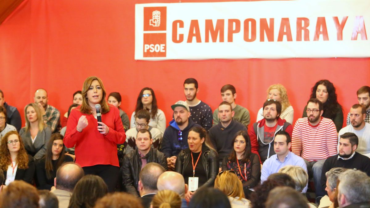 Acto de Susana Díaz en Camponaraya celebrado el pasado mes de enero. | CÉSAR SÁNCHEZ (ICAL)