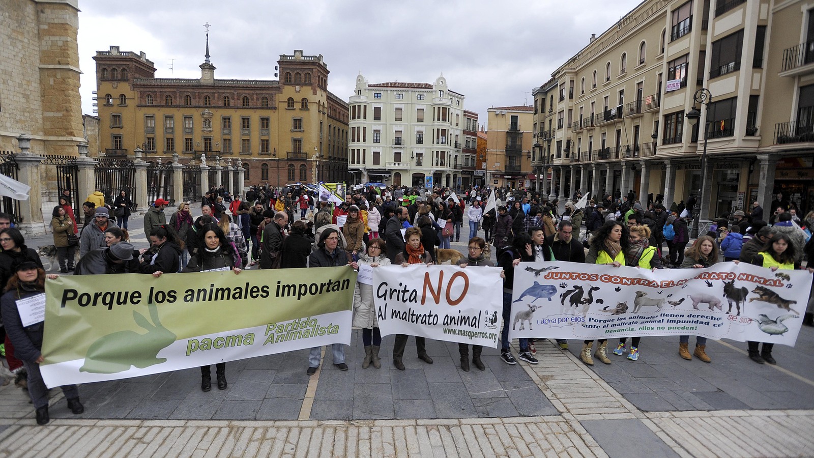 Imagen de la marcha por los animales en León. | DANIEL MARTÍN Imagen de la marcha por los animales en León. | DANIEL MARTÍN