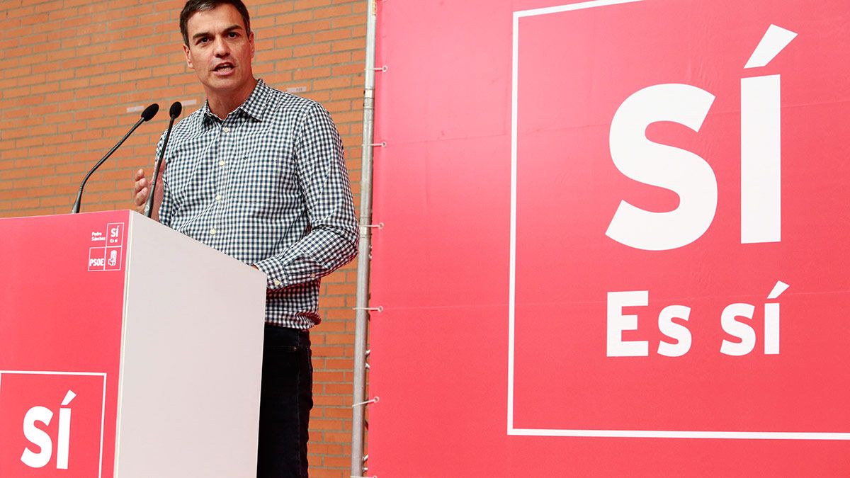 Pedro Sánchez en uno de los actos que celebró en León durante la campaña. | ICAL Pedro Sánchez en uno de los actos que celebró en León durante la campaña. | ICAL