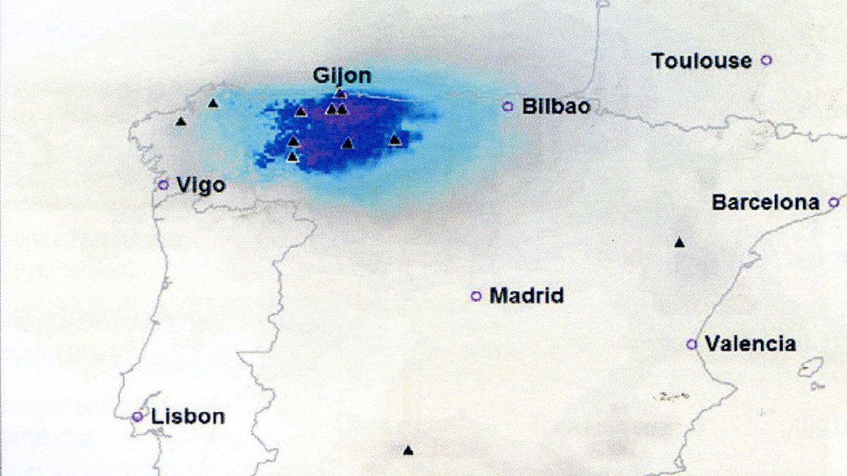 Promedio anual de contaminantes en España (NO2). Promedio anual de contaminantes en España (NO2).