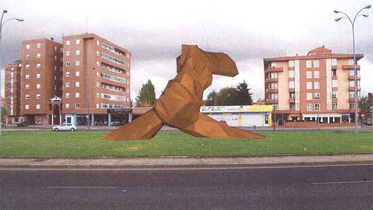 Recreación de la escultura que se proyecta en la rotonda de La Palomera por el centenario del Colegio de Enfermería de León.