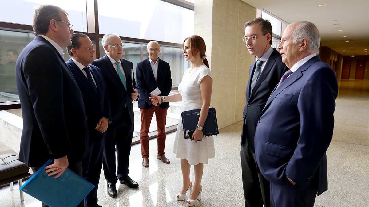 a presidenta del Parlamento regional, Silvia Clemente, preside la reunión de la Comisión para el asesoramiento de la concesión de la Medalla de Oro de las Cortes de Castilla y León. | ICAL