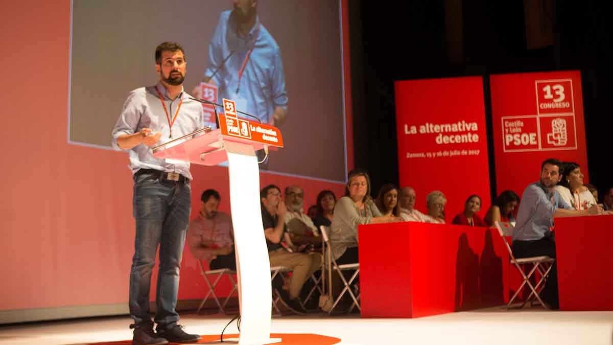 El secretario general del PSOE en Castilla y León, Luis Tudanca, en el 13 Congreso del PSOE de Castilla y León. | ICAL