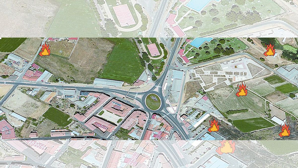 Todos los incendios se produjeron en torno a la travesía N-VI y la zona deportiva de la ciudad. | ABAJO