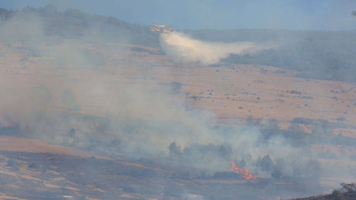 Incendio en la localidad de Borrenes. | CÉSAR SÁNCHEZ (ICAL)