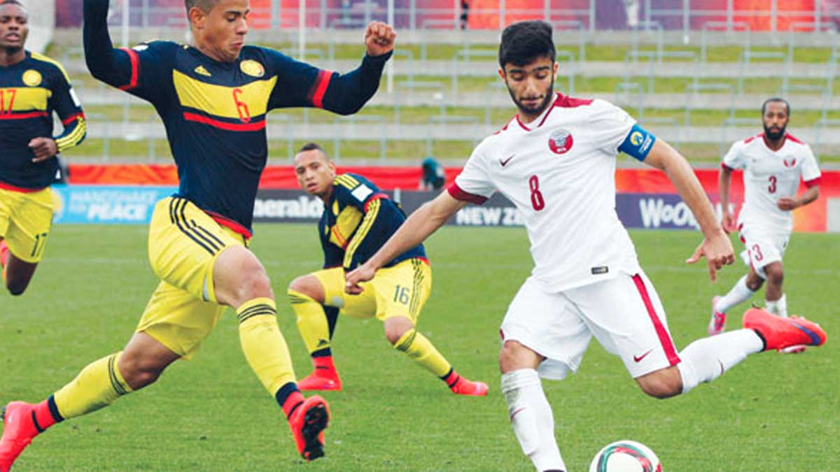 Ahmed, nuevo refuerzo de la Cultural, en un partido contra Colombia con Catar. | GULF TIMES