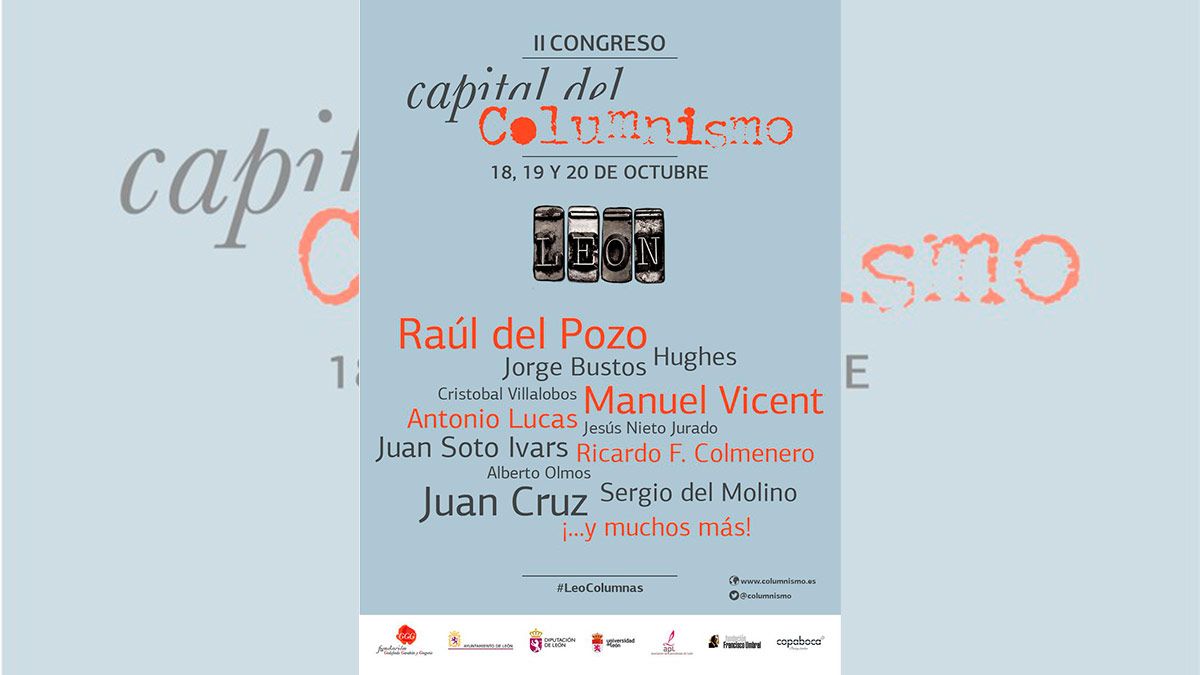 Cartel del II Congreso de León Capital del Columnismo.