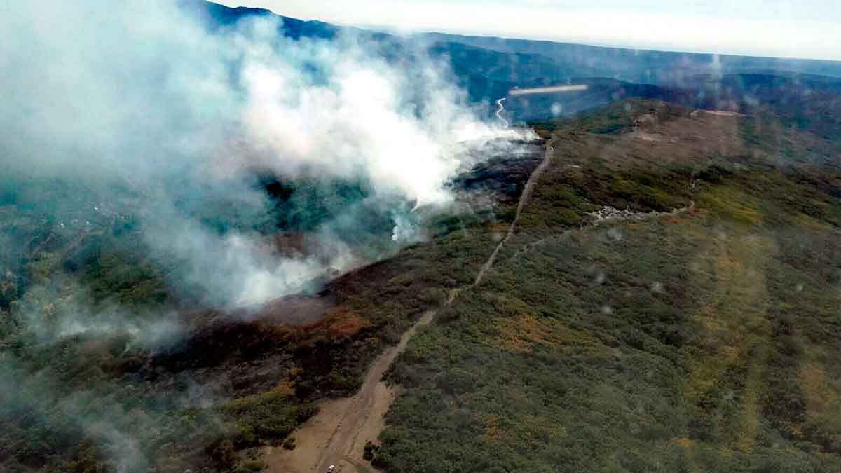 Imagen aérea del incendio de Irede de Luna. | BRIF