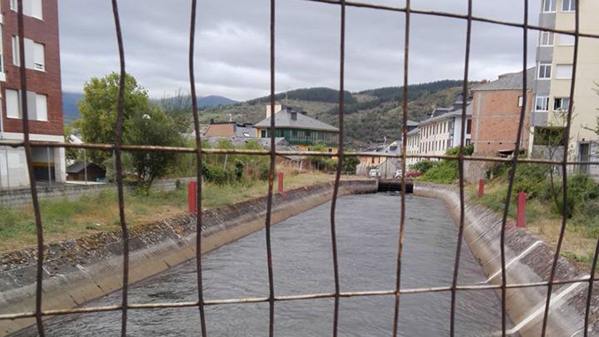 Imagen de la cantidad de agua que lleva el canal estos días. | T.C.