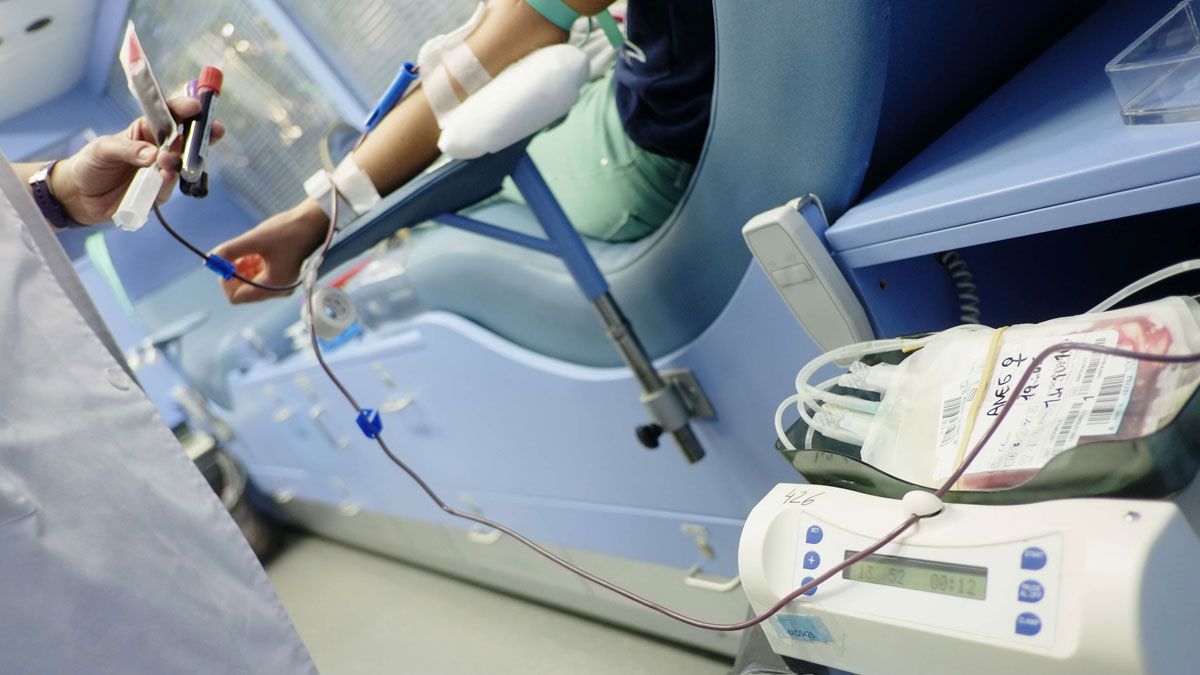 La unidad móvil de donación de sangre de la Hermandad de Donantes leonesa recorre la zona del Páramo. | DANIEL MARTÍN