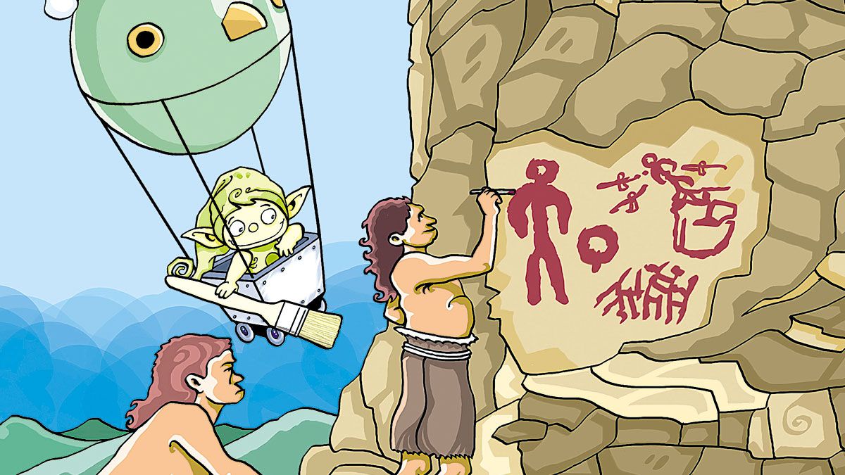 Imagen de Lolo del capítulo del pinturas rupestres del libro 'Menudo Bierzo', en el que se inspiran los talleres del Marca.