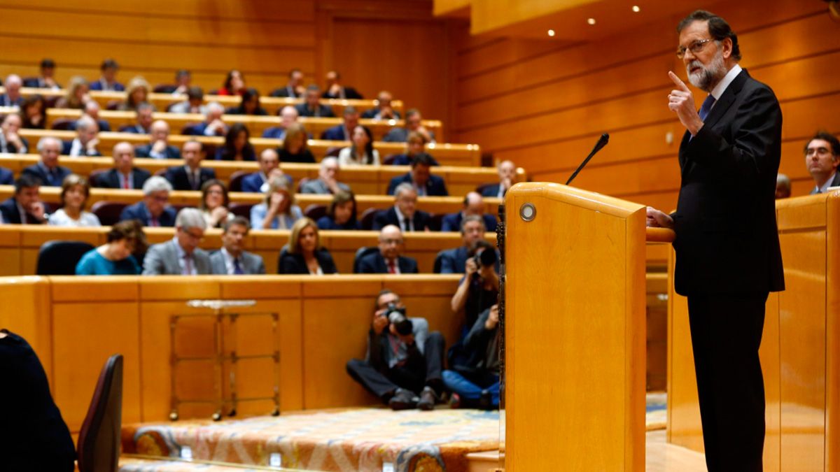 Rajoy durante su intervención en el Senado. | @marianorajoy