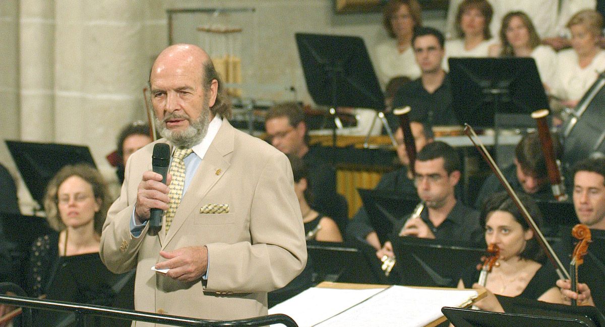 El compositor palentino Claudio Prieto en el estreno de ‘Cantata Manriqueña’. | BRÁGIMO (ICAL)