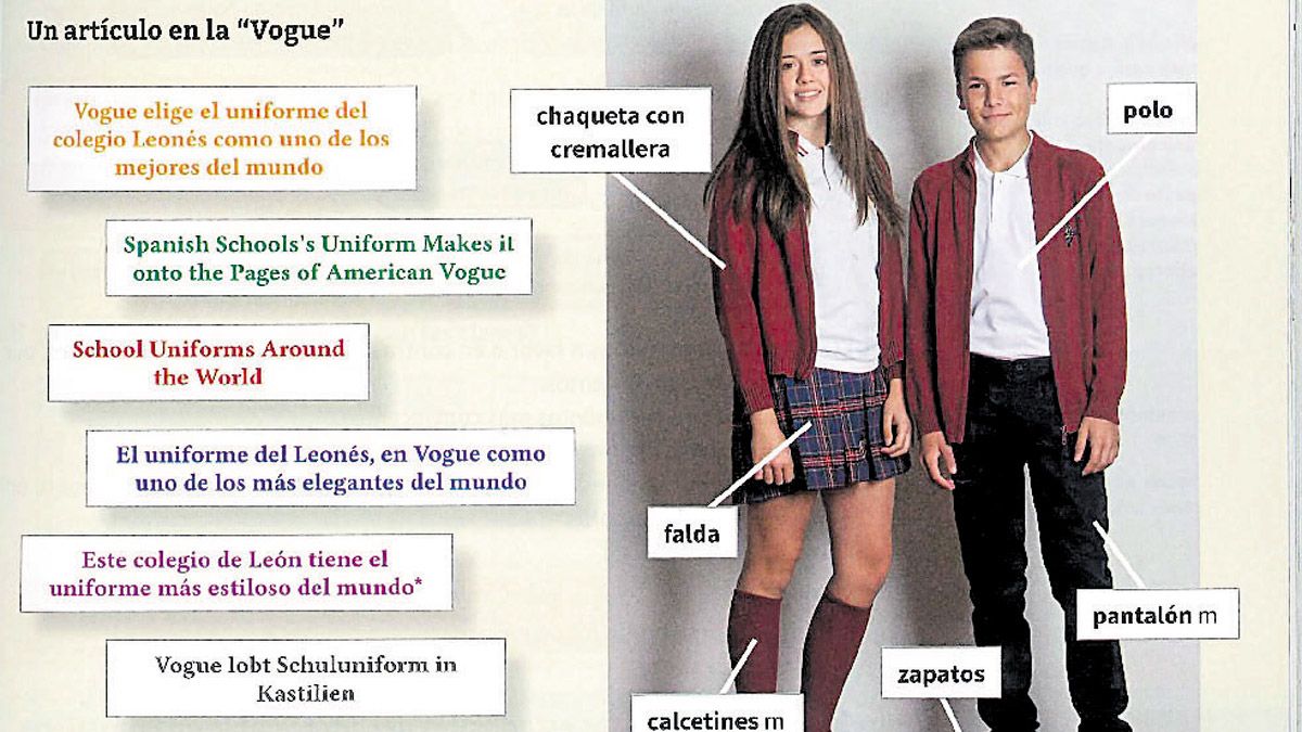 Página en la que aparecen los alumnos del Leonés con su uniforme. | L.N.C.