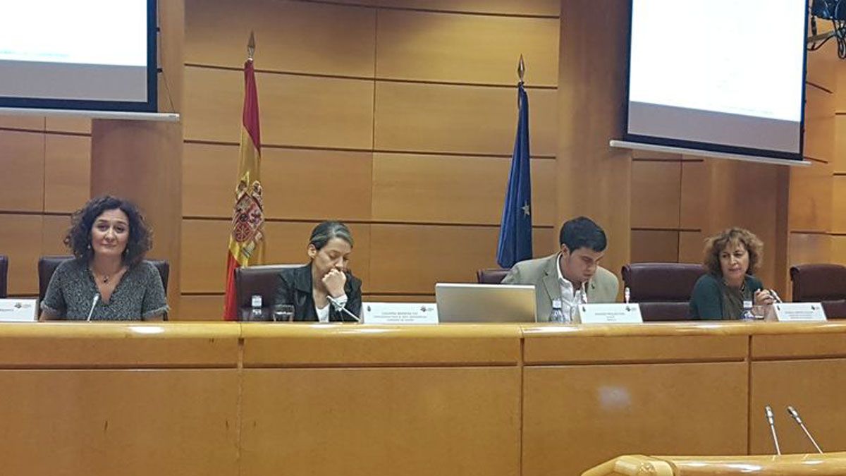 La alcaldesa durante su intervención en el Senado. | L.N.C. La alcaldesa durante su intervención en el Senado. | L.N.C.