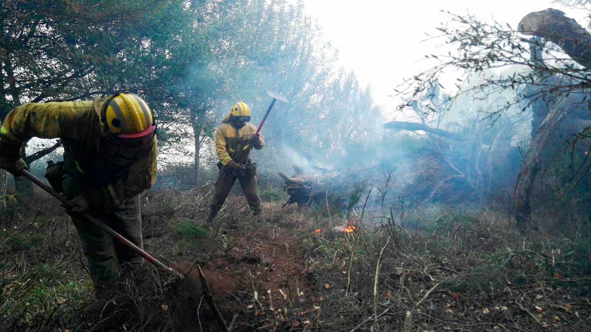 Incendio en la localidad de El Villar de Santiago, en el municipio de Villablino. | ATBRIF