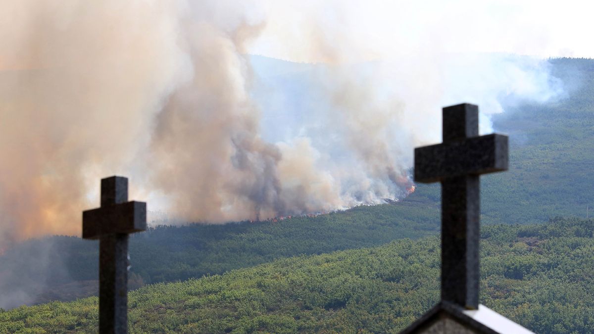 Imagen del incendio de La Cabrera del pasado verano.  |  César Sánchez