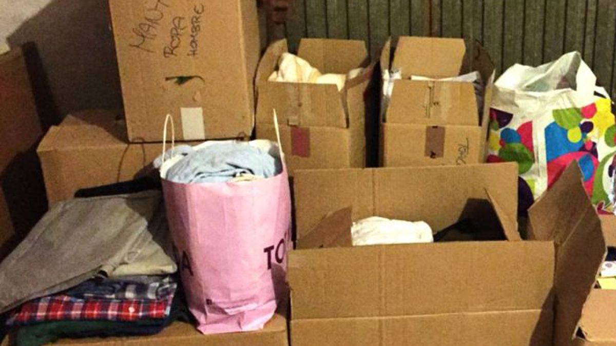 Parte de la mercancía recogida para ayudar a los afectados por los fuegos de Galicia.