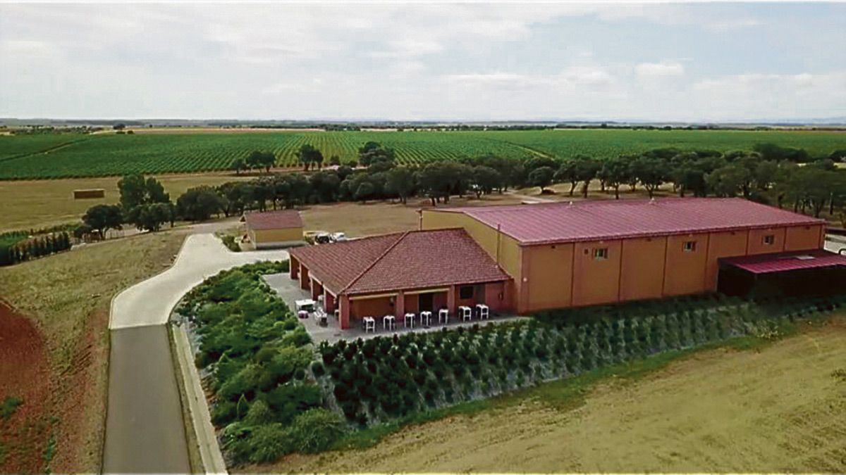 Imagen aérea de Vile La Finca, en Valdevimbre, con 200 hectáreas, 57 de ellas de viñedo, en la que se realizan actividades de enoturismo. | L.N.C.