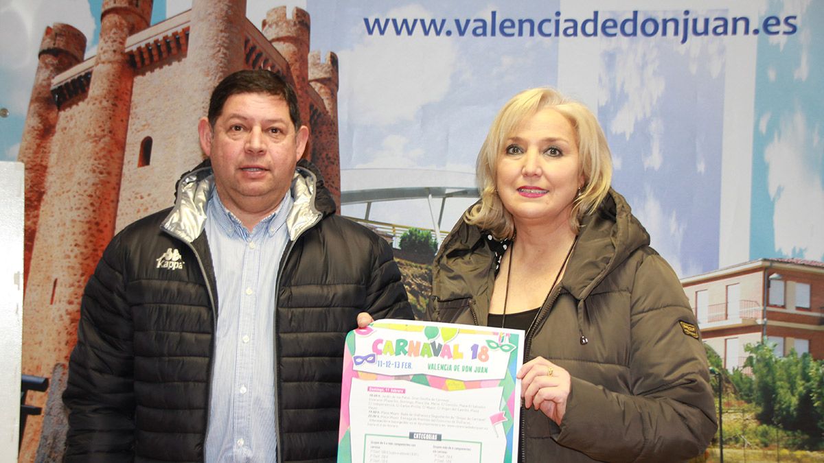 José Jiménez y María Jesús Marinelli en la presentación del Carnaval de Valencia de Don Juan. | L.N.C.