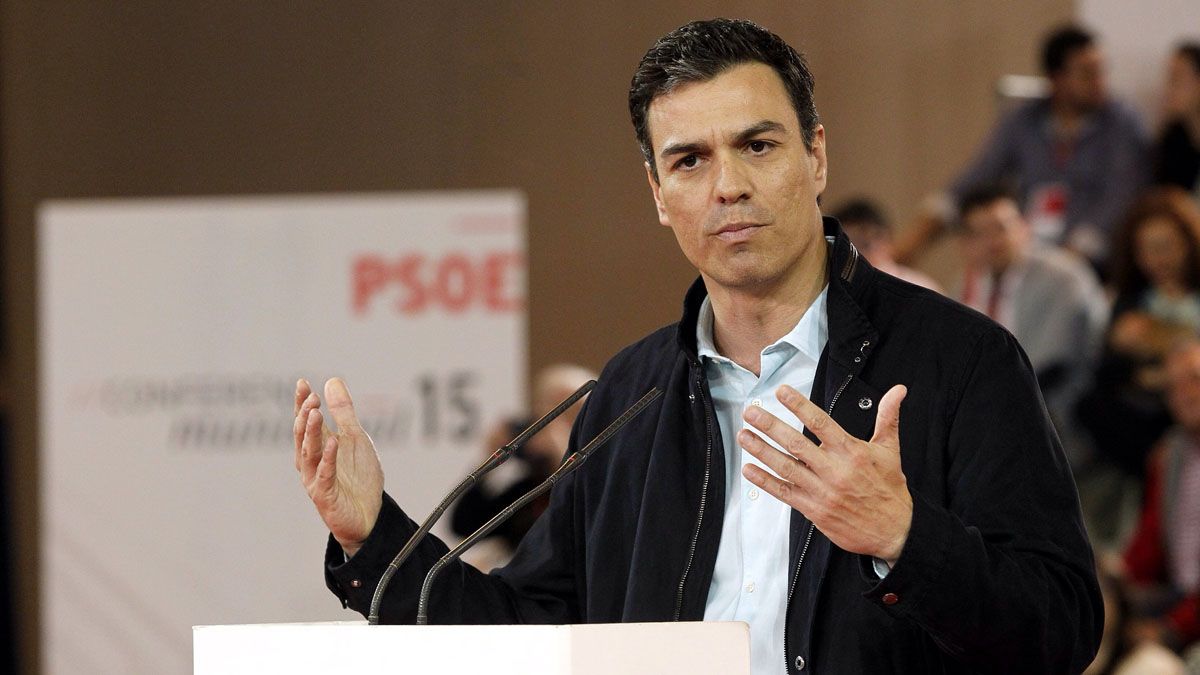 El secretario general del PSOE, Pedro Sánchez, en un mitin. | Juan Lázaro (Ical)