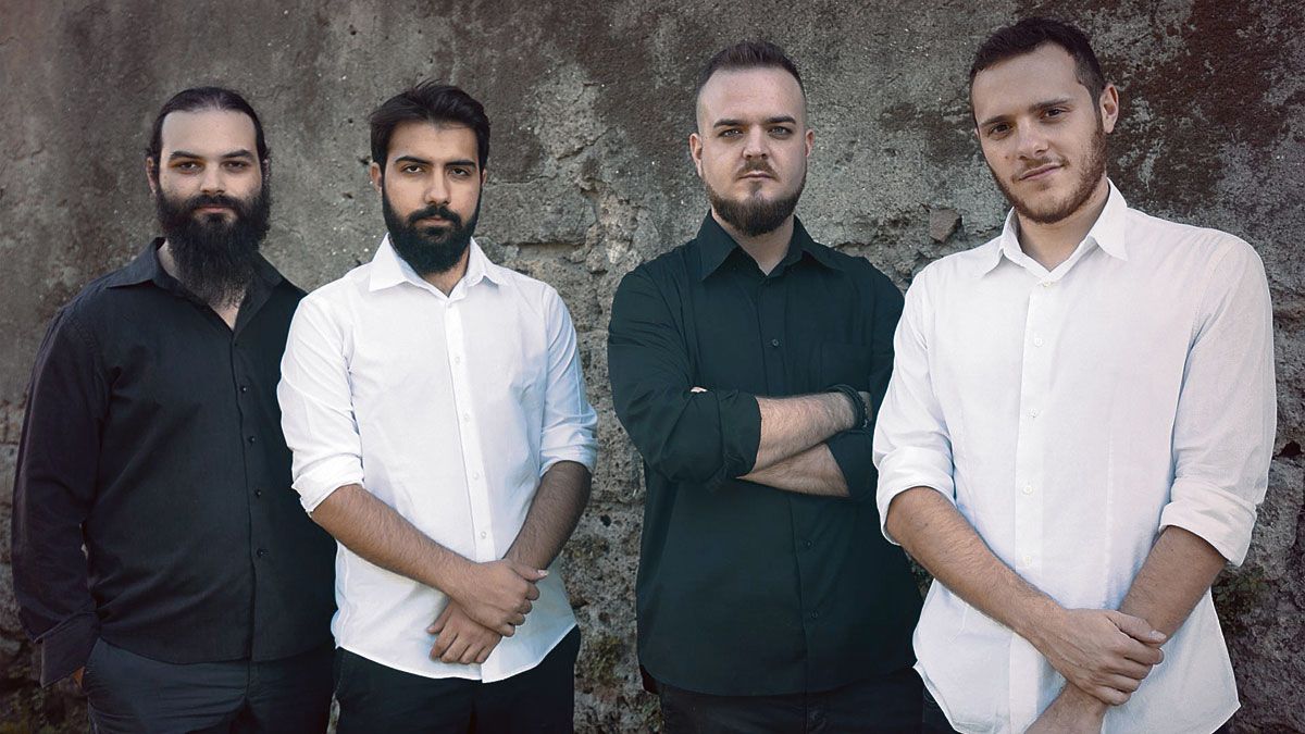 Los cuatro integrantes del grupo italiano de música de raíz, Brigan, que este jueves actúa en el Teatro El Albéitar.