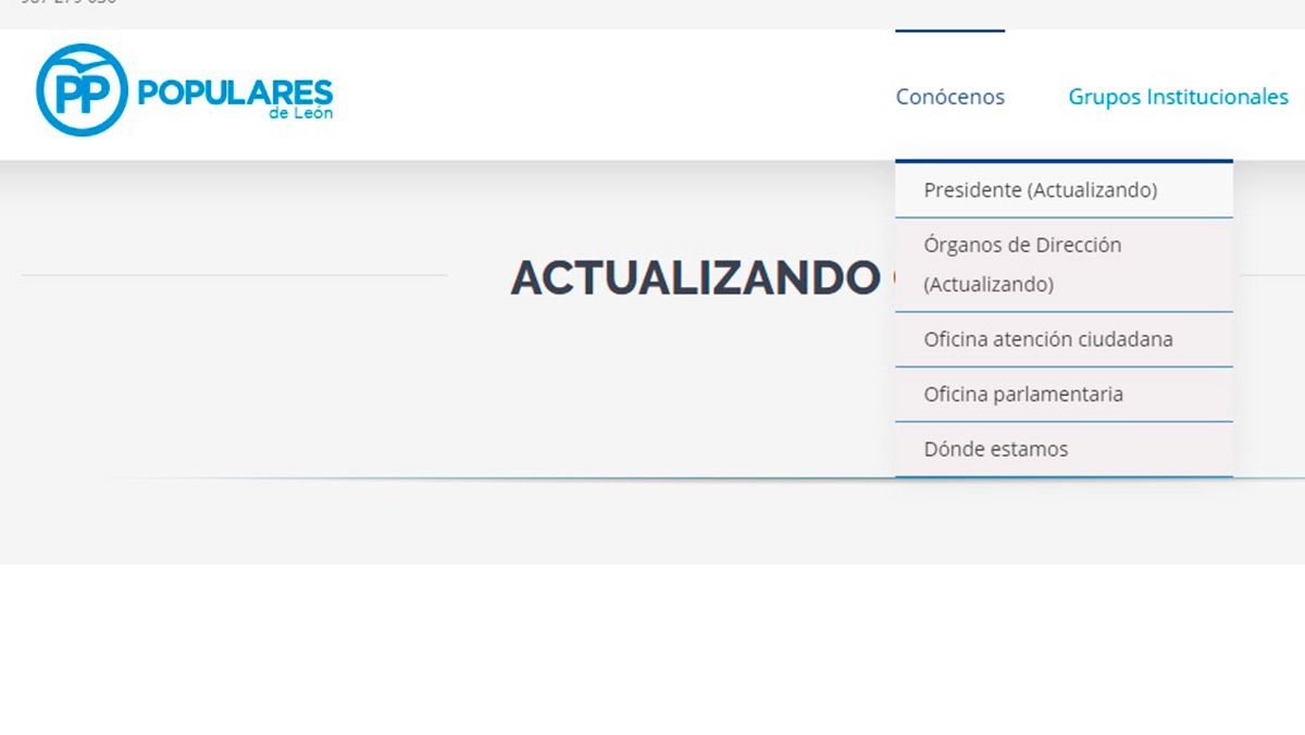 Juan Martínez Majo sigue sin aparecer en el apartado de la web del PP destinado al presidente. | L.N.C.