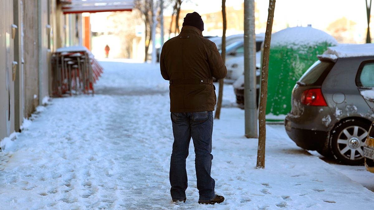 Acumulación de hielo y nieve en León. | ICAL