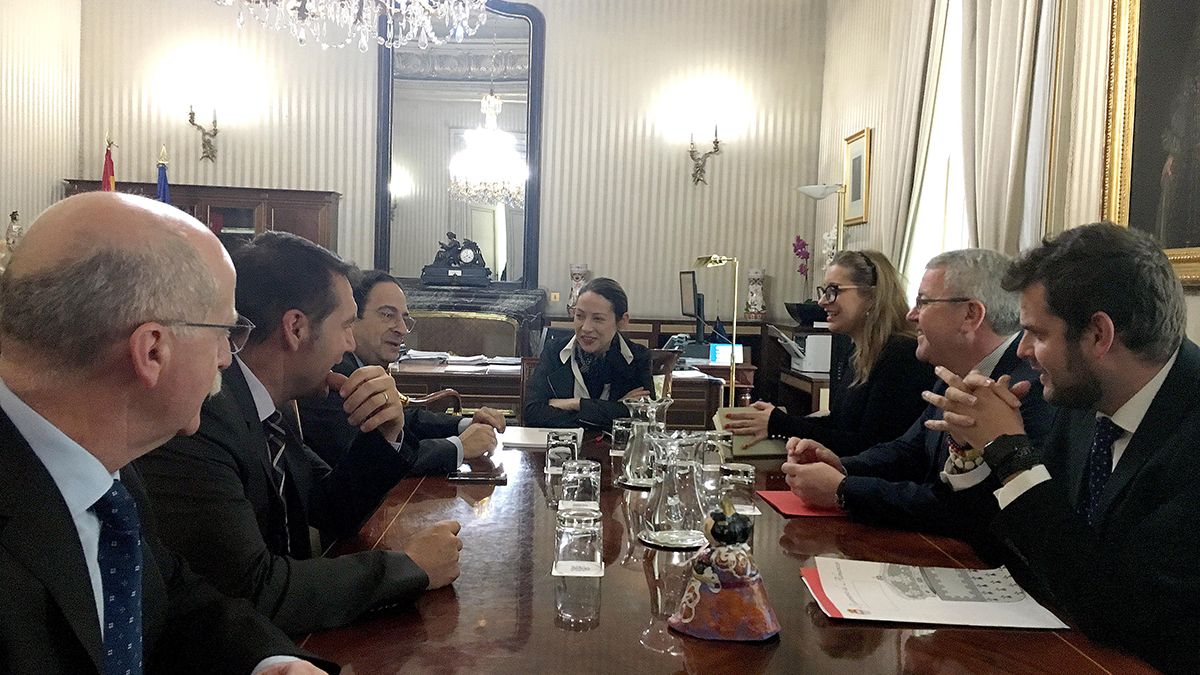 Reunión de senadores y alcaldes leoneses con Edelmira Barreira, comisionada del Gobierno para el reto demográfico. | L.N.C.