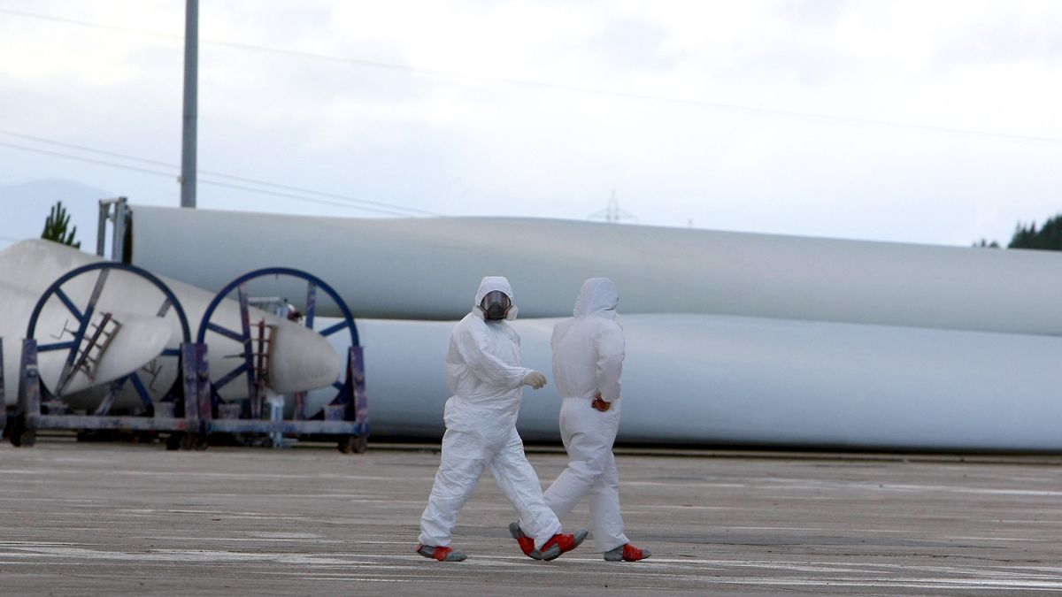 Trabajadores de LM Wind Power en la planta de Santo Tomás de las Ollas. | C.S. (ICAL)