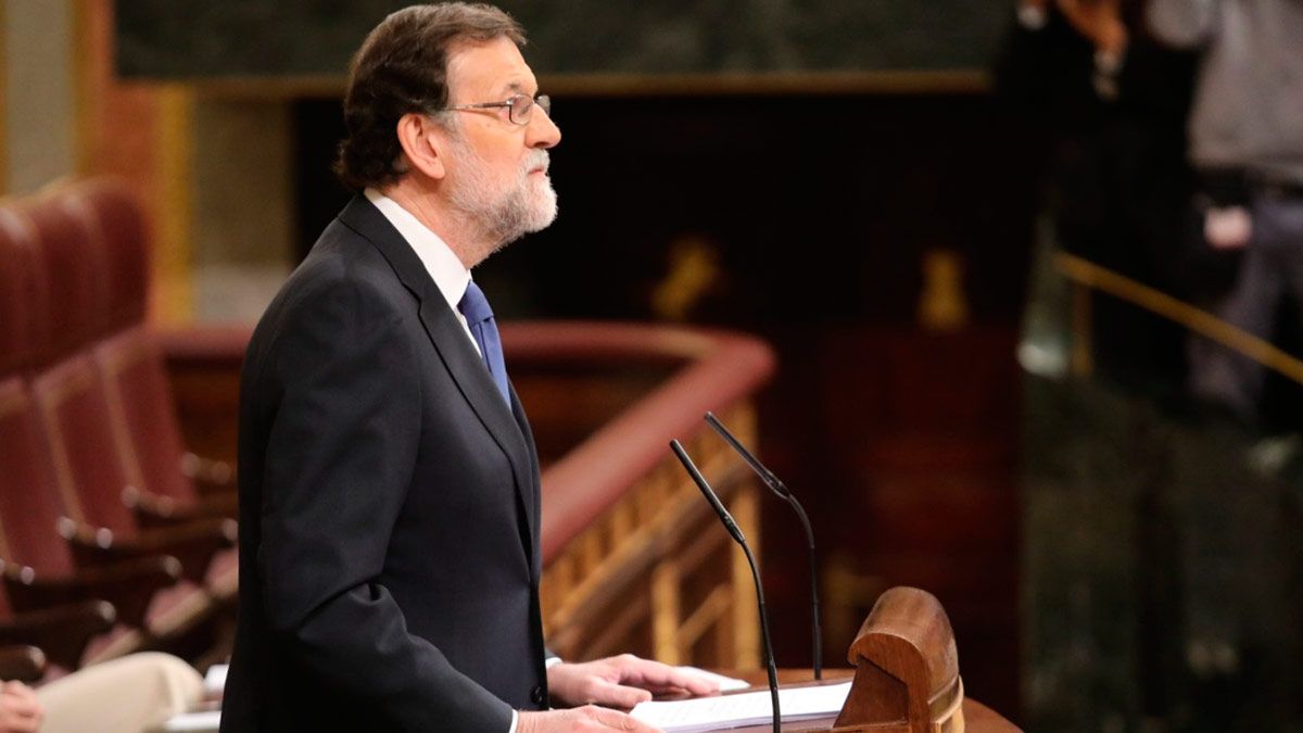 Mariano Rajoy durante su intervención en el pleno monográfico sobre pensiones en el Congreso.