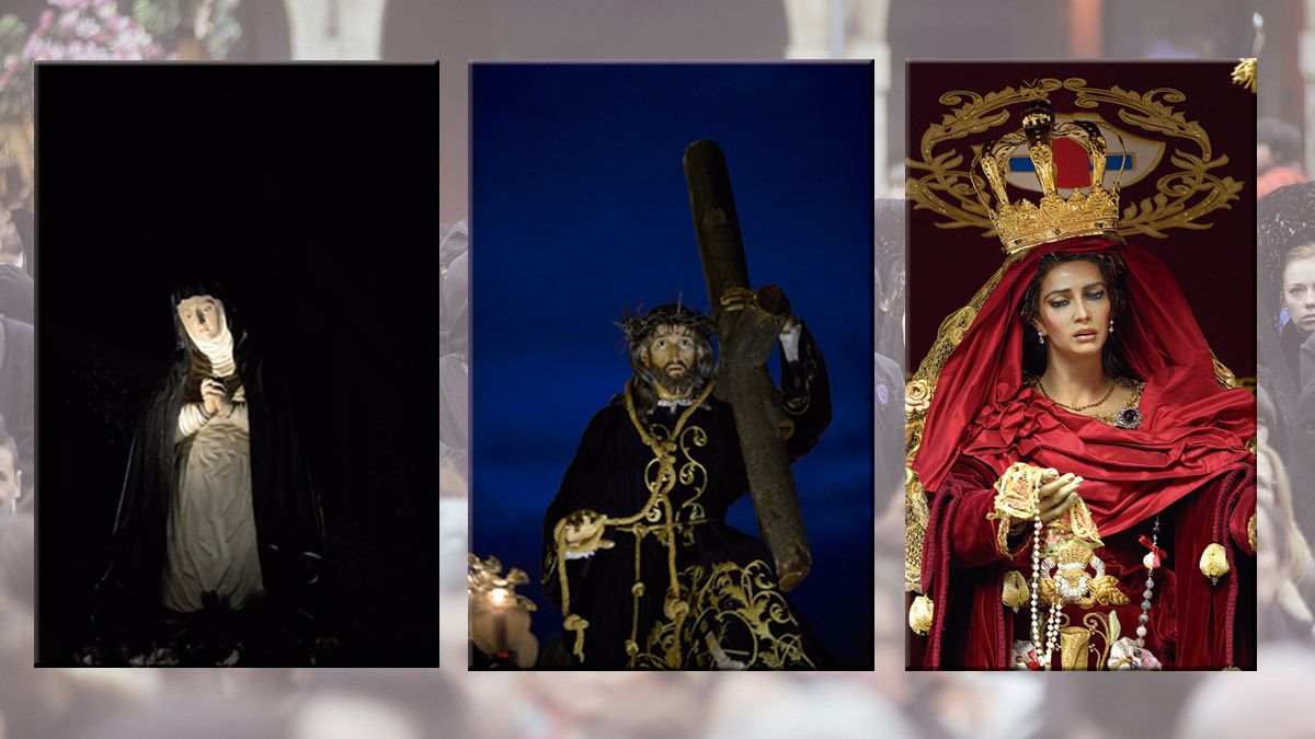 Las tres imágenes que se entregarán en Jueves Santo, Viernes Santo y Domingo de Resurrección con La Nueva Crónica en forma de imán. | MAURICIO PEÑA
