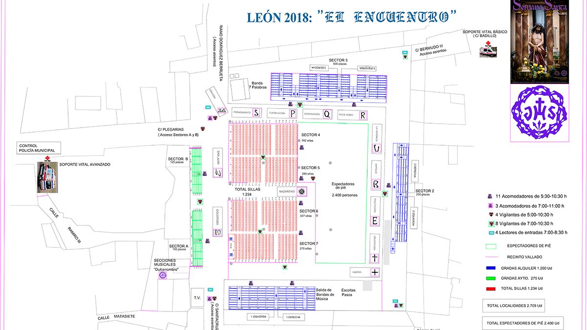 Distribución de las plazas para ver El Encuentro en la Plaza Mayor. | L.N.C.