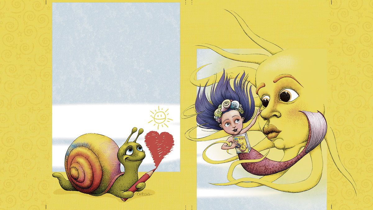 Dibujos de Fernando Noriega para la portada de la antología ‘Corazón del sol’.