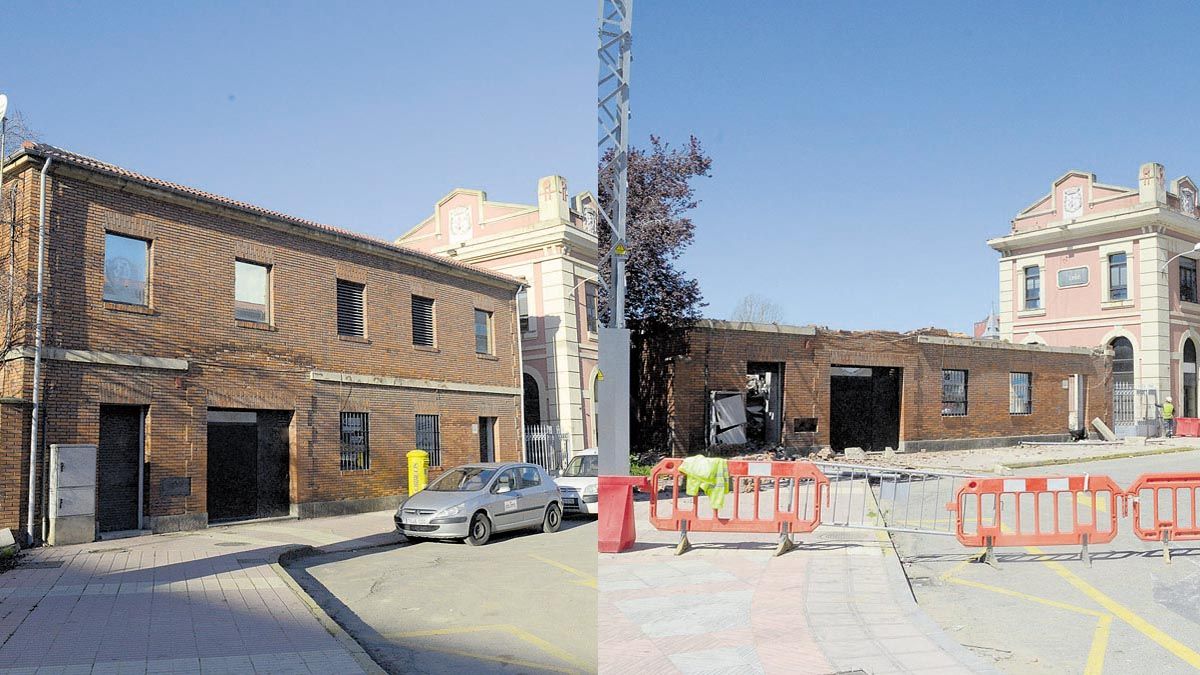 La demolición de la antigua estafeta de Correos permite poner en valor la vieja estación, su marquesina y el paseo previsto en la zona. | MAURICIO PEÑA
