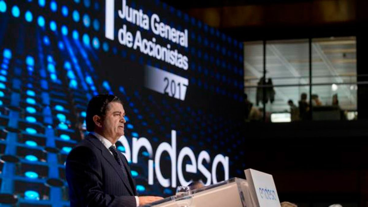 El presidente de Endesa, Borja Prado, durante la junta de accionistas de la compañía el año pasado. | ABC El presidente de Endesa, Borja Prado, durante la junta de accionistas de la compañía el año pasado. | ABC