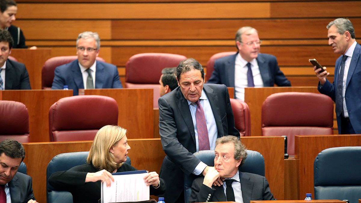 El consejero de Sanidad, Antonio María Sáez Aguado, este martes en las Cortes. | ICAL