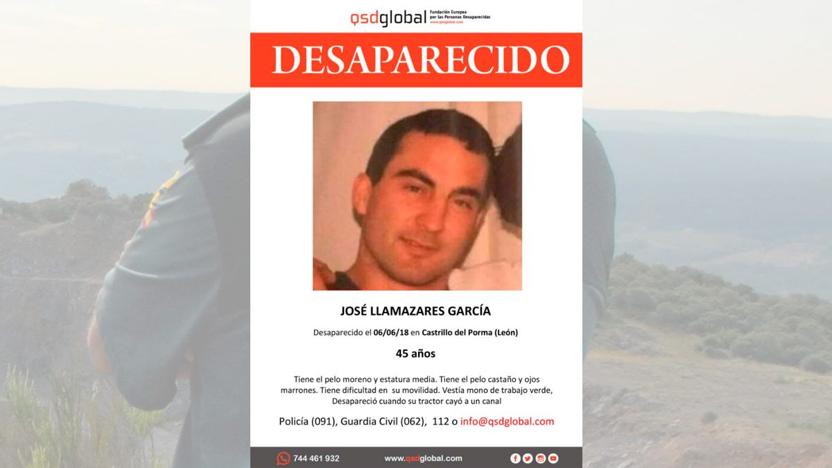 Imagen difundida en Facebook del canal donde cayó el tractor del hombre desaparecido.